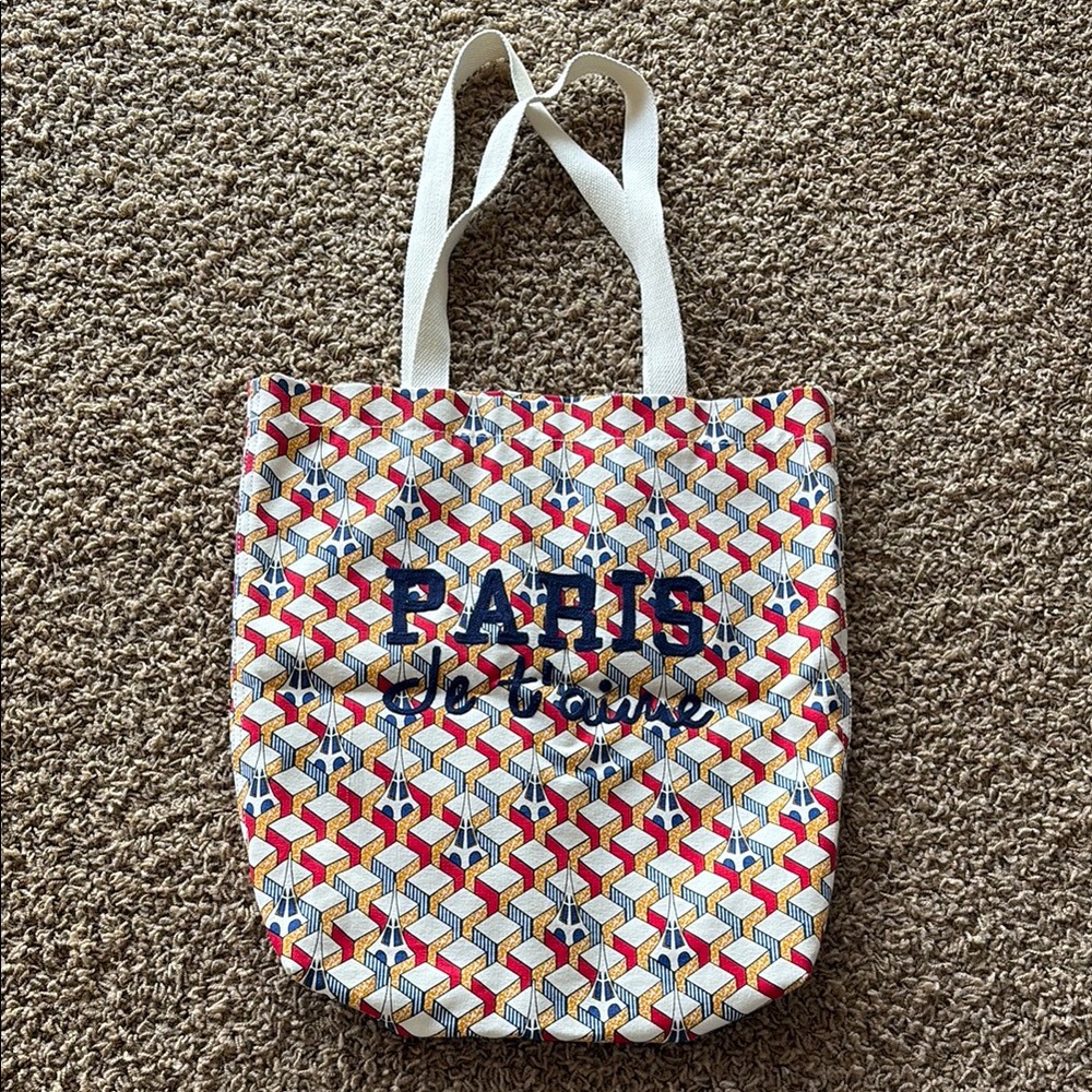 NEW Monoprix Femme Paris Je t’aime Cotton Tote Bag with Eiffel Tower Print 🎊